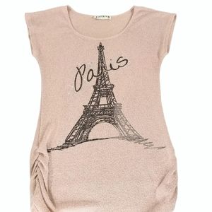 Agenda Women Thread Shirt Eiffel Tower Paris Melon